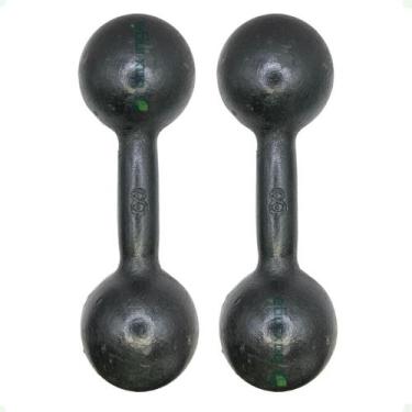 Imagem de Par de Halteres de Ferro Fundido Pintado - 8 Kg - BOX INGÁ