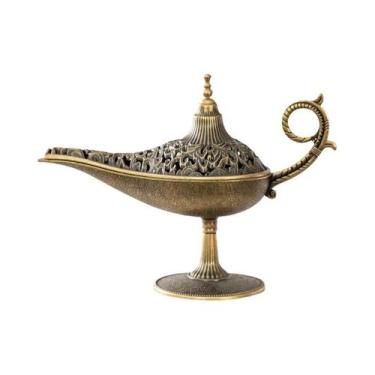 Imagem de Incensário De Lâmpada Mágica Aladim Em Liga Para Decoração E Uso Em Ce