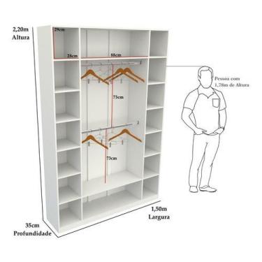 Imagem de Armário Colmeia Cabideiro M15 Closet Loja Expositor Mdp - VETORIAL MÓV