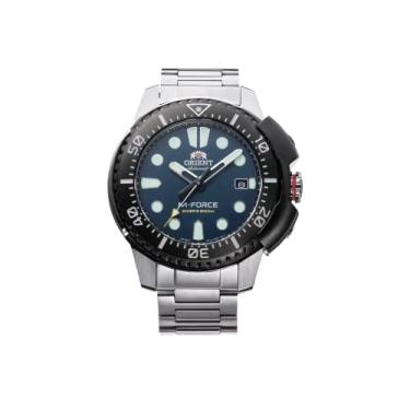 Imagem de Orient Relógio masculino M-Force AC0L japonês com corda automática/manual, Azul