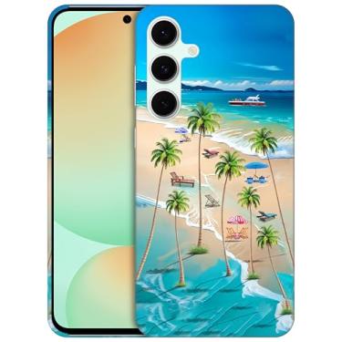 Imagem de GlamCase - Capa com suporte estampado Palm Trees Beach para S24FE5G Branco