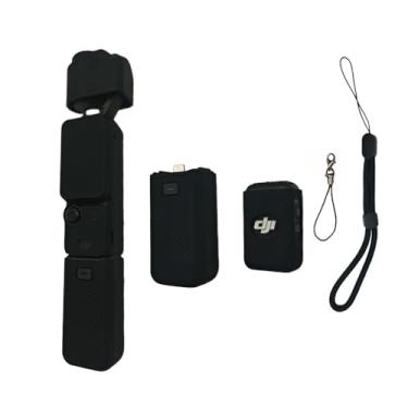 Imagem de YAMAFOO Capa de silicone Pocket 3, capa protetora, protetor de lente, capa resistente a arranhões compatível com DJI OSMO Pocket 3 Creator Combo Accessories (preto)