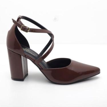 Imagem de Scarpin Sapato da Corte Salto Bloco Alto Saia e Blusa - Produto 33, Ca