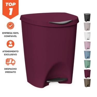 Imagem de Lixeira Escritorio Cozinha Banheiro C/ Pedal 7,5l Plast. - Usual Utili