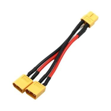 Imagem de Cabo Conector De Bateria Dual XT60 Macho E Fêmea, Divisor Em Y De 3 Vi