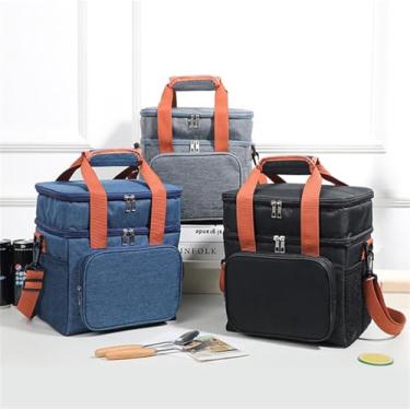 Imagem de Bolsa Térmica Marmita 12L com Isolamento Térmico, Alça de Mão e Revestimento em Alumínio – Conserva Quente e Frio para Trabalho, Faculdade e Viagem (Bolsa Cinza)