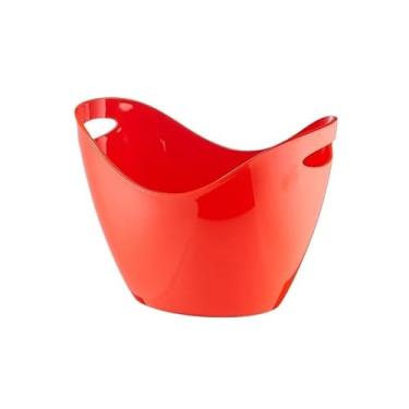 Imagem de Balde de gelo acrílico Party Balde de champanhe de grande capacidade Balde de pellets Balde cheio de balde de bebida (vermelho)