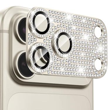 Imagem de Goton Protetor de lente de câmera para iPhone 17 Pro Max Diamond Bling- Não é fácil de cair, forte adsorção, liga de alumínio metálico com glitter, acessórios de tela para câmera traseira para 17