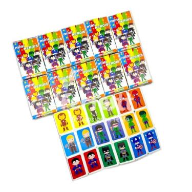 Imagem de Kit 10 Jogo da Memória Mini Herois Infantil p/Kit Festa Lembrancinha Prenda Infantil Educativo
