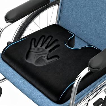 Imagem de Assento de espuma viscoelástica (12,99 m × 21,8 cm × 9,94") para ciática, costas, cóccix, alívio de dores de pressão e úlceras, almofada de alívio de cadeira de rodas com alça removível, tecido