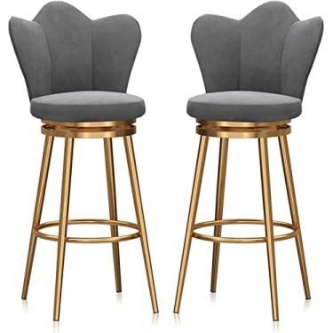 Imagem de Banquetas de bar Bistrô Conjunto de 2 Banquetas de Bar Banquinho de Bar Banco Giratório Altura Banco para Cozinha Jantar Bar Cadeiras Confortável Cozinha Pub Chais