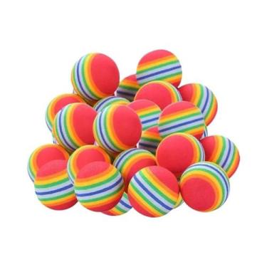 Imagem de Bola De Brinquedo Colorida Elástica Arco-Íris Para Gatos 10-100x Resis