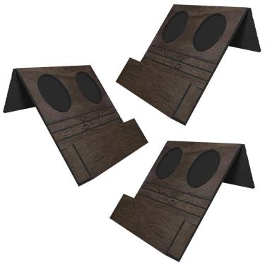 Imagem de Kit 03 Esteiras Bandejas Com Suporte Para Copos e Controle Para Sofá MDF Tabaco - Gran Belo