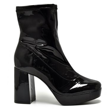 Imagem de Bota Feminina Meia Pata Verniz Stretch Preto Via Marte 040-005-01