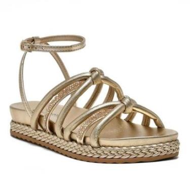 Imagem de Sandália Papete Com Strass Via Marte Rasteira Flat Feminina 23-10410-Feminino