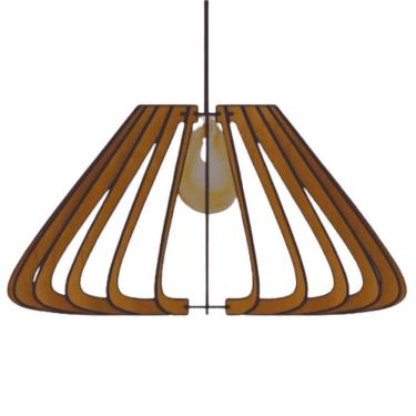 Imagem de Luminária Teto Tipo Pendente Macau Mdf Completa - MDF Marrom