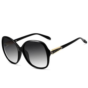 Imagem de Óculos De Sol Polarizados Uv400 Feminino De Luxo Design Retro