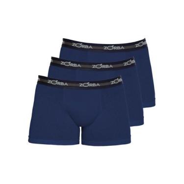 Imagem de Kit com 3 Cuecas Boxer Zorba 702, Azul marinho, XG