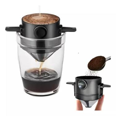 Imagem de Mini Coador De Café Individual Filtro Reutilizável Portátil com Latera