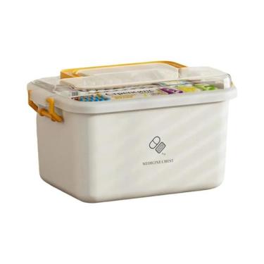 Imagem de Caixa Organizadora De Medicamentos Portátil Grande Multifuncional Com 