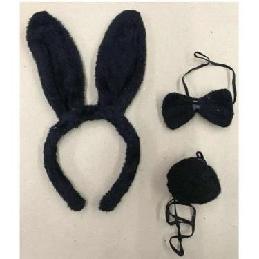 Imagem de Kit Tiara Coelho Pelúcia Fantasia Cosplay Orelha Rabinho Gravata - TOP