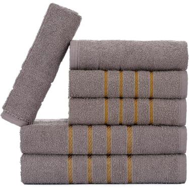 Imagem de Jogo De Toalhas 6 Pçs - Banho Rosto Piso Montreal 100% Algodão Cinza