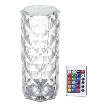 Imagem de Luminaria LED Abajur De Mesa Cristal Controle 16 Cores - Dexin