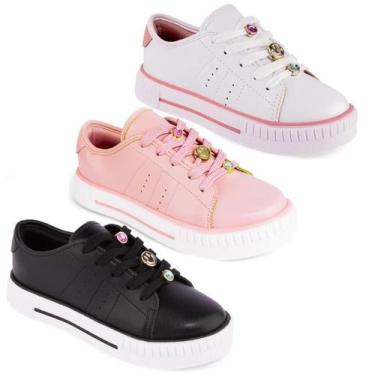 Imagem de Tênis Molekinha Infantil Menina Feminino Confortável 2565, Branco, 31