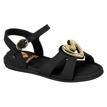 Imagem de Sandália Infantil Molekinha Menina Coração Dourado Conforto Original -