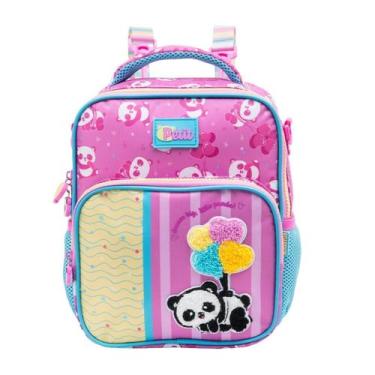 Imagem de Lancheira Térmica Panda Coração Infantil Escola Meninas Rosa