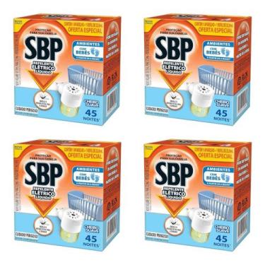 Imagem de Kit 4 Repelente Elétrico Líq. Apar. +Refil Cheiro Suave -SBP