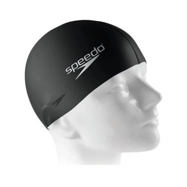Imagem de Touca de Natação Speedo Silicone Flat Swin Cap -, Único, Preto