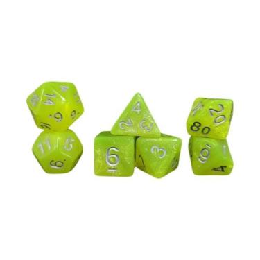 Imagem de Conjunto De Dados Acrílicos Multicoloridos Aurora 7 Peças Para Jogos D