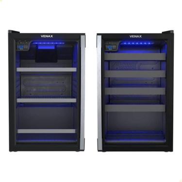 Imagem de Conjunto Venax Cervejeira Blue Light E Adega Piubella Preto Fosco Porta Invertida 220V