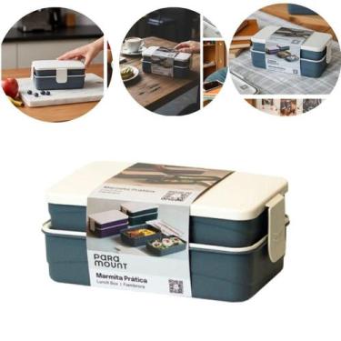 Imagem de Marmita Com 2 Divisórias Prática 23X13X9Cm Cor Chumbo - Paramount