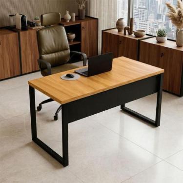 Imagem de Mesa Escritório Escrivaninha Industrial 140cm x 60cm Pés Metal F5 Offi
