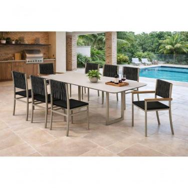 Imagem de Conjunto Gourmet Náutica 8 Cadeiras Elegance Solare-preto
