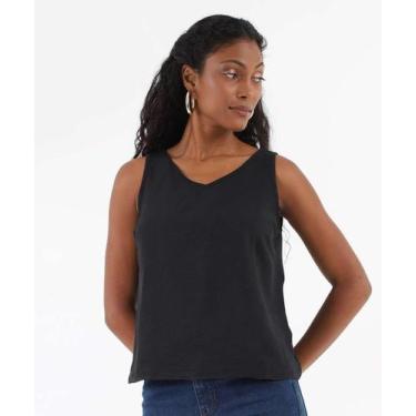 Imagem de Blusa Regata Feminina Crepe Argola Marisa Preto-15797, Preto, GG