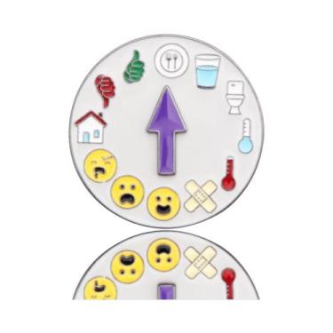 Imagem de Broche Rotativo De Bússola De Cores Esmaltado, Distintivo De Roda De C