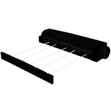Imagem de Varal Retrátil Automático Rotoflex Black 5 Cordas 4,1m Secalux, Preto