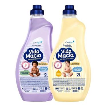 Imagem de Lava Roupas Vida Macia Amêndoas + Amaciante Camomlla 2l