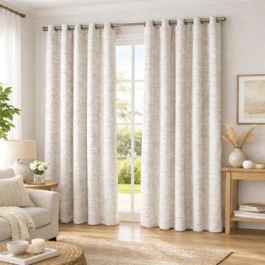 Imagem de Cortina Aneliza 6.00m x 2.60m Dohler Linho Sala Quarto Escritório Blac