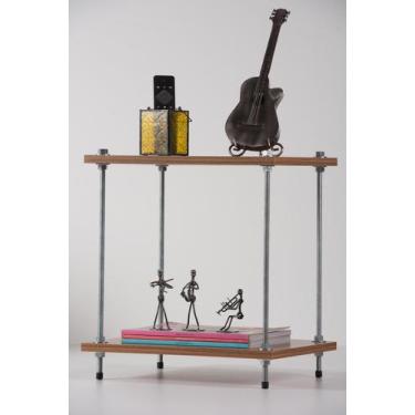 Imagem de Mesa Cabeceira Mesinha Quarto Suspensa Marrom Madeira MDF Industrial P