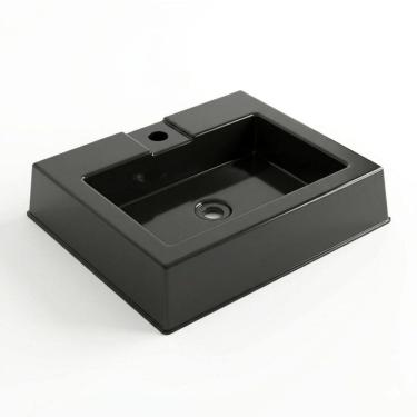 Imagem de Cuba Banheiro Apoio Quadrada Plástico Alta Resistência 46cm Lavabo Sobrepor