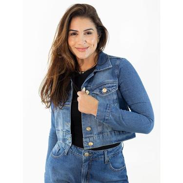 Imagem de Jaqueta Cropped Feminina Jeans Tradicional Algodão Anticorpus-Feminino
