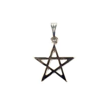 Imagem de Pingente Pentagrama Estrela de 5 Pontas 2 cm Niquelado - Lua Mística
