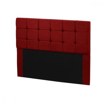 Imagem de Cabeceira Para Cama Box Casal Julia 140cm Veludo Detalhes Com Botões Vermelho Star Confort