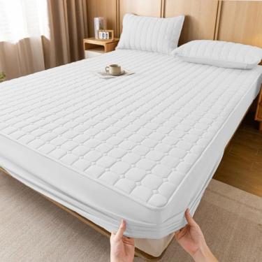 Imagem de Capa de Colchão Impermeável Box Queen Linha Protetor em Poliéster Polietileno e Polipropileno 01 Peça Branco OEM