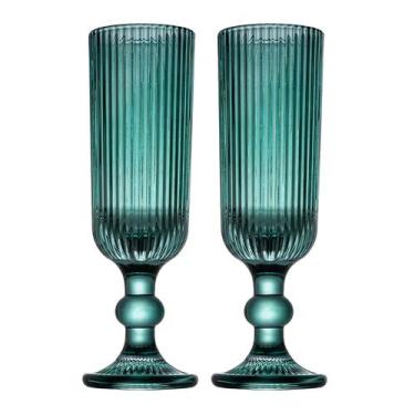 Imagem de Jogo 6 taças champanhe Cameratta verde cristal 160ml -L Hermitage - L'
