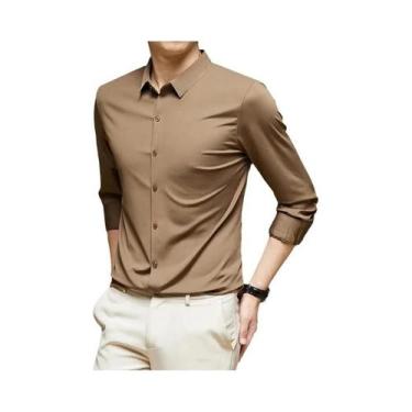 Imagem de Camisa Casual De Negócios Masculina Slim-fit Ultra-Elástica De Manga L
